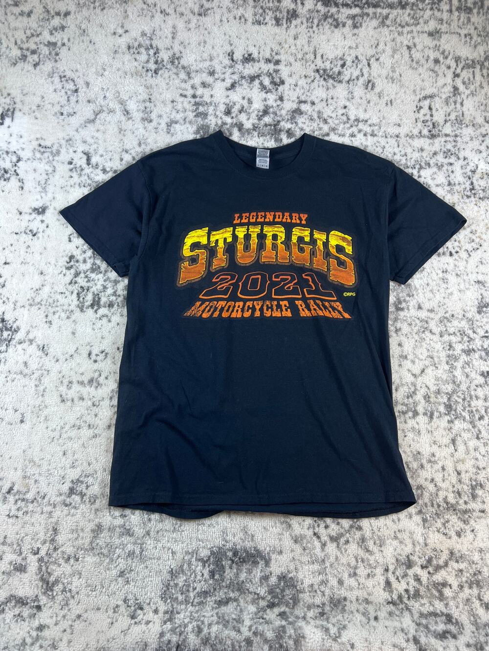 Sturgis 2021 T-Shirt Mens L Black Legendary Motorcycle Rally Graphics Print Tee